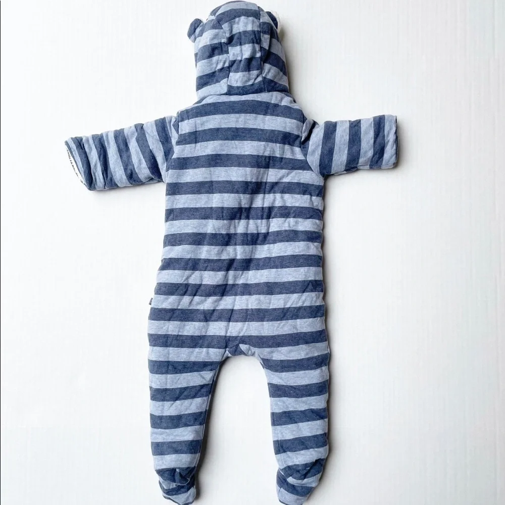 Baby Gap striped‎ snowsuit zipped puffer​​​​​​​